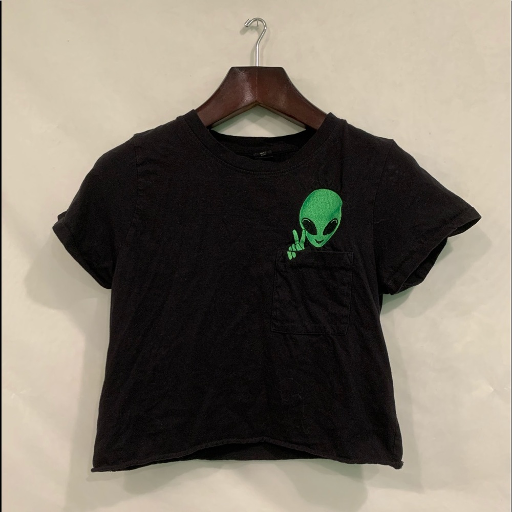 Alien Black Graphic Tee Shirt Size XS